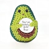 Lustige Positives Gestricktes Spielzeug brokkoli wichtel kuscheltie Kreative Positive Broccoli Puppe gestrickte Puppe mit Positivitätskarte Freundin Geschenke für Freundin Frauen (Avocado)