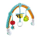 Hape E0023 Garden Friends Arch , Infant Cot Play Set, Stroller and Car Seat Pram Toy, Turquoise