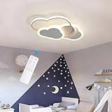 LED Deckenleuchte Kinderzimmer Lampe Decke, 42CM Deckenlampe Kinderzimmer Dimmbar mit Fernbedienung, 32W Lampe kinderzimmer Deckenleuchte Wolken für Wohnzimmer, Schlafzimmer