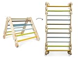 Small Foot Kletterdreieck-Sprossenwand 2in1 „Adventure“ aus Holz, mit 4 Adaptern, Bewegungsspielzeug, ab 2 Jahren, 12625