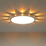 Anmaice 24W Led Deckenleuchte mit Nachtlicht 30cm Deckenleuchte für Schlafzimmer Bad Kinderzimmer Küche Rund Weiß