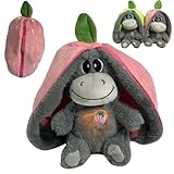 Atmendes Kuscheltier Esel Für Erwachsene Kinder, Atmendes Stofftier, Schlafender Plüsch Esel, Entspannung Atemtier Mit Atembewegung Und Musik, Schlummer Frühkindliche Bildung Puppe Stressabbau