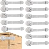 [12 Stück] Kindersicherung Schrank und Schubladen (3. Generation) Weiche Band Sperren, Sicherheitsverschlüsse für Babys mit Starken Klebstoffen