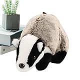 Ausgestopftes Dachs-Plüschtier – 6,29 x 6,29 x 14,17 Zoll kuschelige Tierpuppe, anschmiegsamer weicher Plüsch, entzückende Dachs-Stoffdekoration | Plüschtier-Geschenk für Kinder und Erwachsene, Zimmer