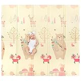 Sweety Fox XXL Krabbeldecke 180x200 1,5cm - Spielmatte Dick Wendbar Gepolstert Schaumstoff - Baby Krabbelteppich Faltbar