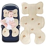 LUFEIS Baby Sitzauflage Buggy, Sitzeinlage Kinderwagen Sommer, Universal Sitzauflage Kinderwagen & Buggys, Kinderwagen Einlage, Atmungsaktive Sitzauflage Kindersitz für Buggy, Babyschale (Bär)