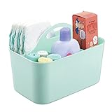 mDesign Baby Organizer – Aufbewahrung für Spielzeug, Shampoo, Thermometer, Puder, Lotion – mintfarben