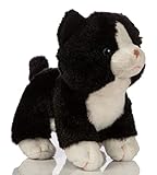 Uni-Toys - Katzen-Baby (schwarz-weiß), stehend - 13 cm (Höhe) - Plüsch-Kätzchen - Plüschtier, Kuscheltier, HT-30306