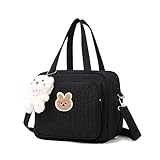 Lushandy Baby-Wickeltasche, süße Baby-Wickeltasche, Crossbody-Tasche, Reise-Windeltasche, multifunktionale Baby-Aufbewahrungstasche, C04-schwarz, Einheitsgröße