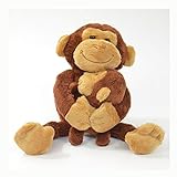 Kögler 75955 - Labertier Affe mit Baby Nana und Coco, ca. 23 cm groß, nachsprechendes Plüschtier mit Wiedergabefunktion, plappert alles witzig nach und bewegt sich, batteriebetrieben