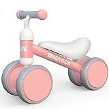 Kinder Laufrad ab 1 Jahr Balance Lauflernrad Spielzeug mit 4 Räder für 10-24 Monate Baby, Erst Rutschrad Fahrrad für Jungen Mädchen als Geschenke Rosa