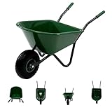 TRUTZHOLM Kinderschubkarre Uni 3,6 kg 40 kg Traglast Stahl Kunststoff grün Vollgummirad Schiebkarre Gartenkarre (Uni I grün)