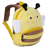 all Kids United Kinderrucksack für Kleinkinder Kindergarten Rucksack für Kinder Backpack Schultasche Tier-Rucksäcke 1-4 Jahre, Robust, Leichtgewichtig, Flauschig & ergonomische Träger (Biene)