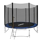 HENGMEI Trampolin Outdoor Ø 305cm Gartentrampolin Kindertrampolin mit Sicherheitsnetz, Leiter
