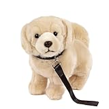 Kuscheltier Golden Retriever/Labrador hell mit Leine 23 cm blond Plüschhund Stofftier Plüschtier Kinder Baby Spielzeug by Uni-Toys
