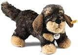 Steiff Moritz Rauhaardackel - 30 cm - Kuscheltier für Kinder - Plüschhund - weich & waschbar - dunkelgrau gespitzt - (076985)