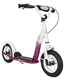 BIKESTAR Roller Kinderroller Tretroller Kickscooter mit Luftreifen für Mädchen ab 4-5 Jahre | 10 Zoll Classic Kinder Scooter | Berry & Weiss | Risikofrei Testen