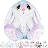 My OLi Kuscheltier Hase 20cm Plüsch Hase Stofftier Kuscheltiere Schlappohren Sitzend Kuschelhase Plüschtiere Für Mädchen Kinder Jungen-Regenbogen