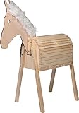 dobar® 94325FSCe Großes Holzpferd Amadeus | Voltigier-Pferd Massivholz | Gartenpferd für Kinder | Outdoor Reitpferd | Spielpferd | 108 x 48 x 137 cm | Natur