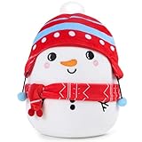 GalaVee Kuscheltier Weihnachten Schneemann 20cm, Süßer Schneemann mit Roter Mütze und Schal, Weiches Plüschtier für Kinder und Erwachsene, Perfektes Weihnachten Geschenke in Geschenkverpackung