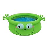 Jilong Frog Pool Ø 175 x 62 cm Quick-Up Kinderpool im Frosch Design Planschbecken Kinder Schwimmbecken Schwimmbad für Garten und Terasse