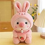 Champracer Schwein Plüschtier Kuscheltier, Bequemes Cartoon Umarmungsspielzeug, Schweinchen Plüsch Spielzeug, Geschenk für Kinder Jungen Mädchen (25 cm,A)