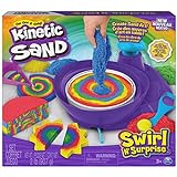 Kinetic Sand Swirl 'n Surprise Set - mit 907 g original kinetischem Sand aus Schweden in vier Farben und Drehscheibe, Set für kreatives Indoor-Sandspiel, für Kinder ab 3 Jahren