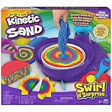 Kinetic Sand Swirl 'n Surprise Set - mit 907 g original kinetischem Sand aus Schweden in vier Farben und Drehscheibe, Set für kreatives Indoor-Sandspiel, für Kinder ab 3 Jahren