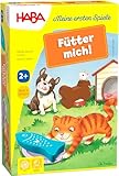 HABA 305473 - Meine ersten Spiele – Fütter mich! Zuordnungsspiel ab 2 Jahren für 1 – 5 Spieler mit 5 Holzfiguren zum Thema Haustiere, Spieldauer 5 min, vermittelt Regelverständnis an Kleinkinder