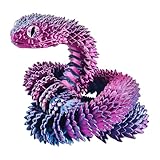 APOMOONS Schlange Spielzeug, Flexible 3D Gedruckte 3D, 60CM Gefälschte Schlangen Spielzeug, Lustige Schlange Tiere Spielzeug, Weiche Gummischlangenfigur für Dekoration