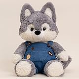 Shyllin Wolf Kuscheltier, Süße Kuscheltiere Husky 35cm, Wolf Plushie, Stofftier aus Weichem Plüsch, Niedliches Plüschtier zum Kuscheln und Spielen für Jungen Mädchen Geburtstag Party Geschenke