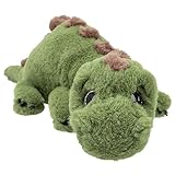 Depesche 12653 Dino World - Kuscheltier Dinosaurier mit grünem Fell und Glitzeraugen, ca. 50 cm großer Plüschdino, grün, Apfelgrün
