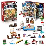 Mould King Adventskalender 2025 Weihnachtsbaum Bausteine Set - 725 Teile 24 Tage Countdown Kalender Weihnachten Spielzeug, Weihnachts Bausatz Adventskalender Geschenke für Kinder Jungen Mädchen (Rosa)