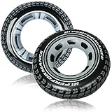 com-four® 2X Aufblasbarer Schwimmreifen im Reifen Design - Schwimmring für Jugendliche und Erwachsene [Auswahl variiert]