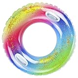 JNTMIKUN Schwimmring für Erwachsene Aufblasbar Schwimmreifen Mit Sicherem Griff für Schwimmbad Beach Sommerferien Party