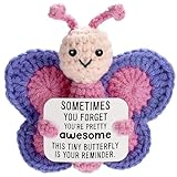 BDBFPAN Emotional Support Schmetterling, Schmetterling Kuscheltier, Gehäkelte Kuscheltiere Für Freundin, Kuscheltier Für Emotionale Unterstützung, 8 * 8cm Pocket Charm Für Tägliche Ermutigung