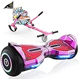 EVERCROSS EV2 Hoverboards mit Sitz - 5,2 Ah Akku, 15 KM/H, Bluetooth Music, 7-Farben Pedallichter, 85 KG Tragkraft, Hover Boards mit Hoverkart Für Kinder & Jugendliche & Erwachsene