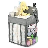 Maliton Windel Organizer,Hängeaufbewahrung Windel Baby,Wickel Organizer,Wickeltisch Organizer für babybett,wickelkommode,baby reisebett. (grau)