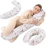 Totsy Baby Stillkissen XXL Seitenschläferkissen Baumwolle - Pregnancy Pillow Schwangerschaftskissen Lagerungskissen Erwachsene 165x70 cm Wilde Rose