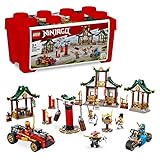 LEGO 71787 NINJAGO Kreative Ninja Steinebox, Spielzeug Aufbewahrungskiste mit Ninja-Auto und Motorrad, Dojo und Minifiguren für Kinder ab 5 Jahren