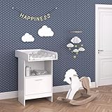 Vicco Wickelkommode Leo, Wickelaufsatz für die Kommode, Weiß, 60 x 103 cm mit Schublade