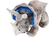 Wild Republic Dinosaur Mini Triceratops, Dinosaurier, Mädchen und Jungs Geschenk, Schmusetier für Babys, Nachhaltiges Kuscheltier mit einer Füllung aus recycelten Wasserflaschen, 25 cm