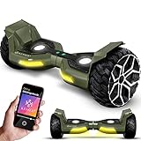 KESSER® Hoverboard 8,5 Zoll 800 Watt K-HB-X10 mit APP Funktion, Bluetooth Lautsprecher, LED Licht, Kinder Sicherheitsmodus, Dual Motor, Smart Elektro Self Balance Board Hover, Khaki