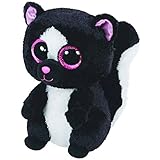 Carletto Ty 36155 Ty 36155-Plüschtier-Flora-Stinktier mit Glitzeraugen, Beanie Boo's, 15 cm