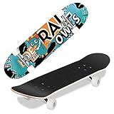 WeSkate Komplettes Skateboard, 78,7 x 20,3 cm, 7-lagig, kanadischer Ahorn, Doppel-Kick, konkav, Standard-Skate-Boards für Kinder, Anfänger, Trick-Skateboard für Mädchen, Jungen, Teenager, Jugendliche,