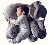 LADAMI Baby Kissen,Lagerungskissen,Stillkissen,Baby Elefant Kissen Kinderbett Kissen für Schwangere Frauen Kissen Kind Schlaf Elefant Baby Kind Kissen 60cm