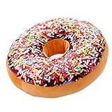 Nunubee rundes Donut-Kissen, Plüsch, Zierkissen für Bürostuhl, Autositz., Muster 4, 40*40cm