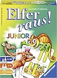 Ravensburger - 20760 Elfer Raus! Junior - Gesellschaftsspiel für 2-6 Spieler, Spiel ab 6 Jahren für Kinder und Erwachsene, Zahlenraum 1-21