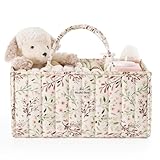 Blissful Diary Wickeltisch-Organizer, Wickelkorb für die Wickelstation, Stilvoller Wickelorganizer für Babybedarf, Unverzichtbares Geschenk zur Geburt und für die Baby-Wunschliste, Gänseblümchen