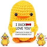 COLEESON Pocket Hug Positive Ente, Kreative Strickwolle Kartoffel Puppe, Ente Kuscheltier, Kuscheltier Klein, Mutmacher Geschenk, Geschenke für Frauen, Einschulung Geschenk